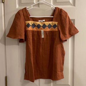 Madewell Patchwork Square-Neck Top